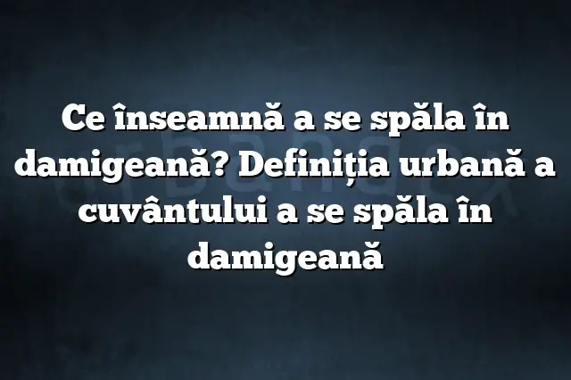 Ce înseamnă a se spăla în damigeană? Definiția urbană a cuvântului a se spăla în damigeană