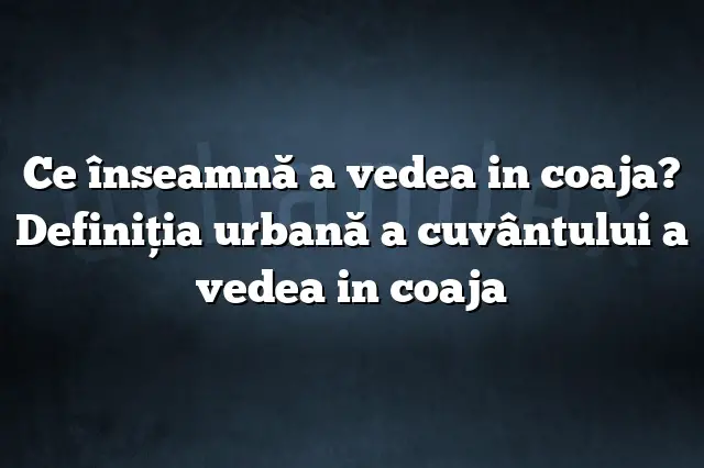 Ce înseamnă a vedea in coaja? Definiția urbană a cuvântului a vedea in coaja