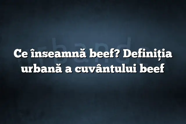 Ce înseamnă beef? Definiția urbană a cuvântului beef