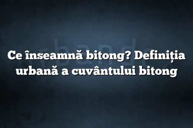 Ce înseamnă bitong? Definiția urbană a cuvântului bitong