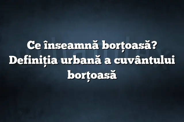 Ce înseamnă borţoasă? Definiția urbană a cuvântului borţoasă