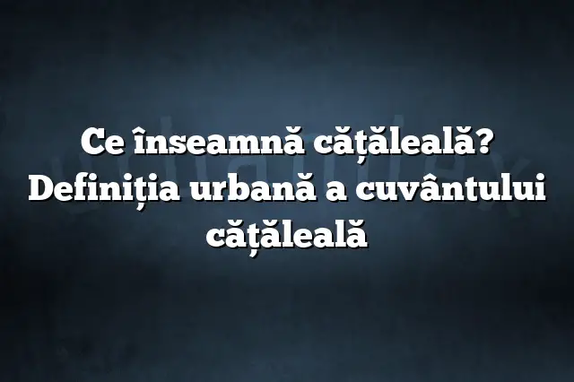 Ce înseamnă căţăleală? Definiția urbană a cuvântului căţăleală