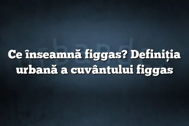 Ce înseamnă figgas? Definiția urbană a cuvântului figgas