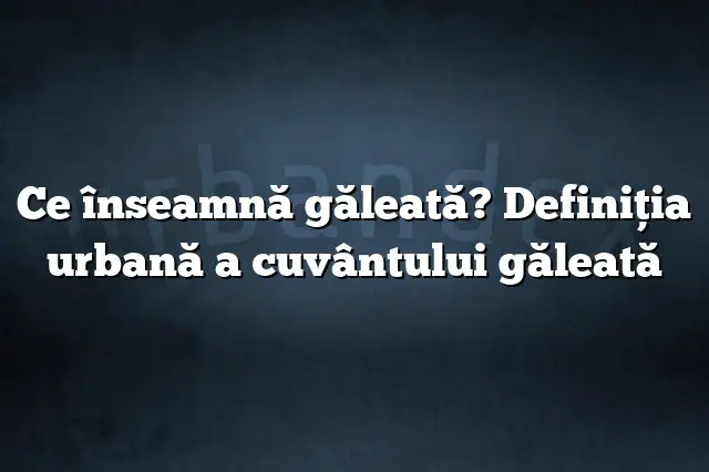 Ce înseamnă găleată? Definiția urbană a cuvântului găleată