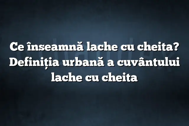 Ce înseamnă lache cu cheita? Definiția urbană a cuvântului lache cu cheita