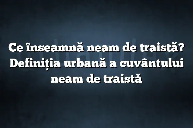 Ce înseamnă neam de traistă? Definiția urbană a cuvântului neam de traistă