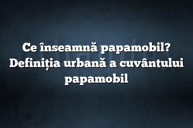 Ce înseamnă papamobil? Definiția urbană a cuvântului papamobil