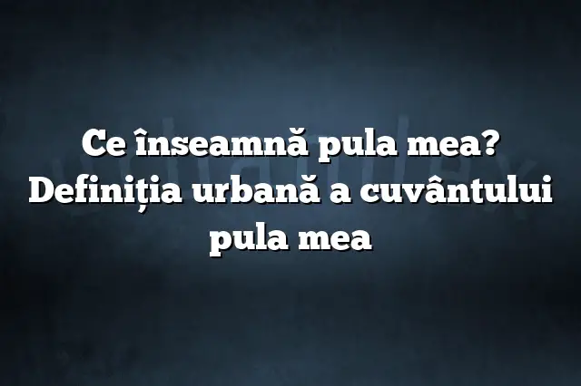 Ce înseamnă pula mea? Definiția urbană a cuvântului pula mea