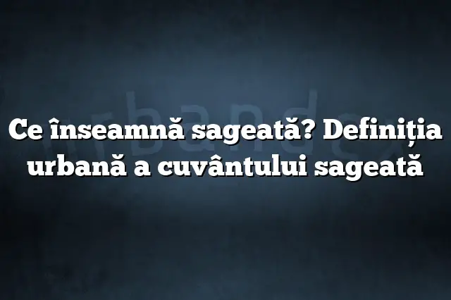 Ce înseamnă sageată? Definiția urbană a cuvântului sageată